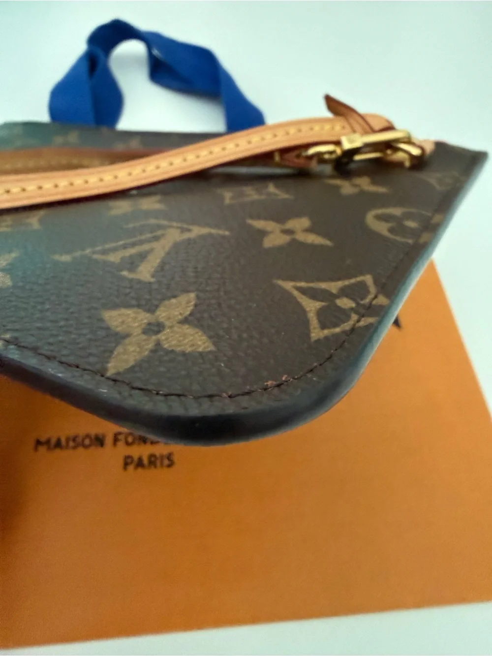 🌹Authentic Louis Vuitton Pink Pivone Neverfull Wristlet / GM Size